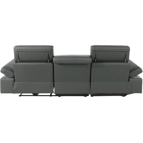 Rayland-chaiselong Canapé 3 Places Gauche Manuel En Gl/pu Gris