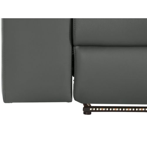 Rayland-chaiselong Canapé 3 Places Droit Électrique En Pu Gris