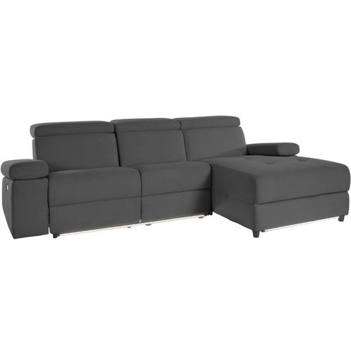 Rayland-chaiselong Canapé 3 Places Droit Électrique En Anthracite Soleil