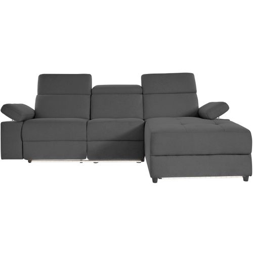 Rayland-chaiselong Canapé 3 Places Droit Électrique En Anthracite Soleil