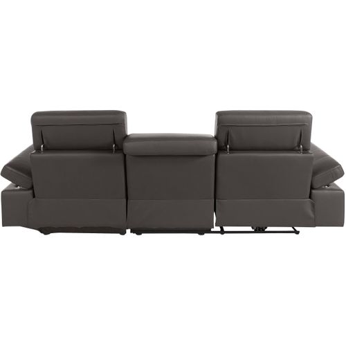 Rayland-chaise Longue Canapé 3 Places Droite Avec Fonction Manuelle En Pu Marron