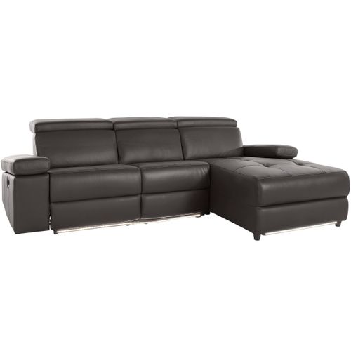 Rayland-chaise Longue Canapé 3 Places Droite Avec Fonction Manuelle En Pu Marron