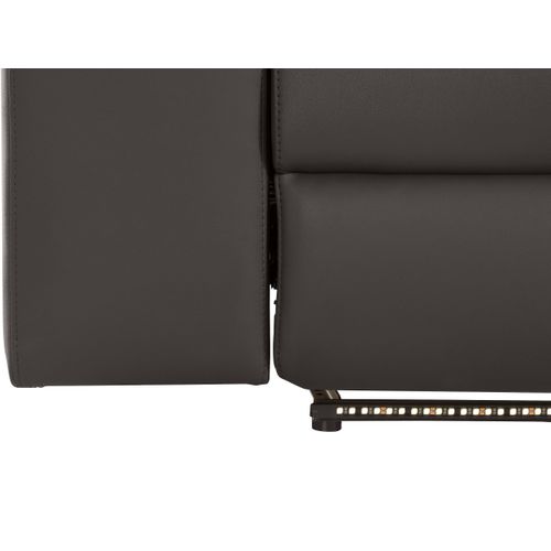 Rayland-chaise Longue Canapé 3 Places Droite Avec Fonction Manuelle En Pu Marron