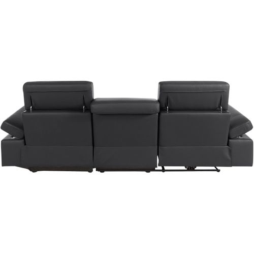 Rayland-chaiselong Canapé 3 Places Droit Manuel En Gl/pu Noir