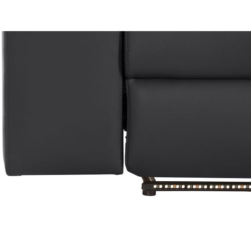 Rayland-chaiselong Canapé 3 Places Droit Manuel En Gl/pu Noir