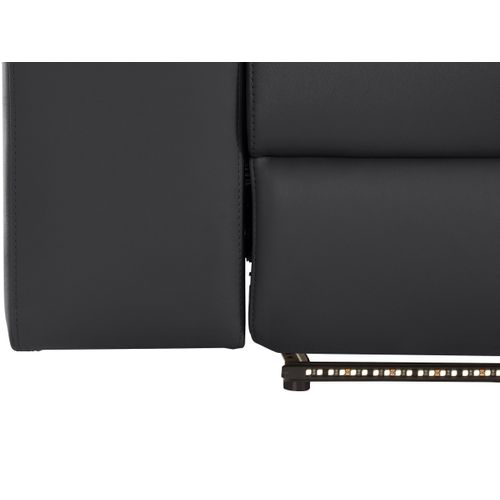 Rayland-chaiselong Canapé 3 Places Droit Manuel En Pu Noir