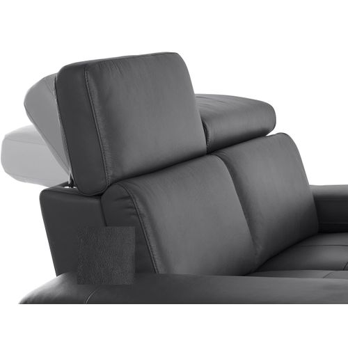 Rayland-chaiselong Canapé 3 Places Droit Manuel En Pu Noir