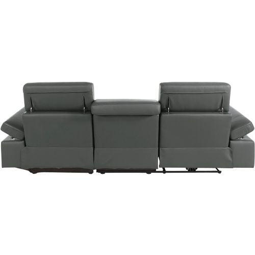 Rayland-chaiselong Canapé 3 Places Droit Manuel En Pu Gris