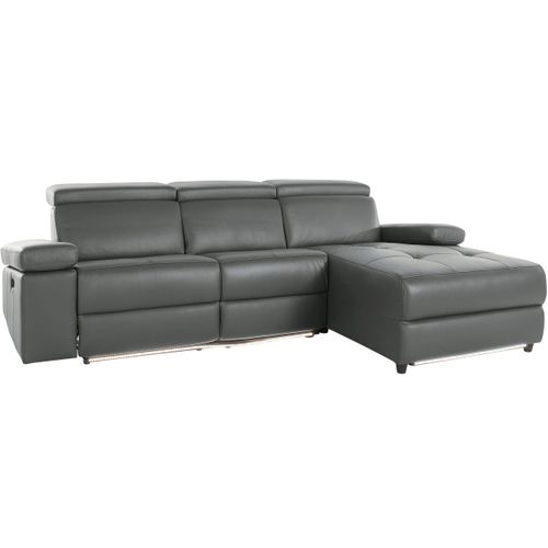 Rayland-chaiselong Canapé 3 Places Droit Manuel En Pu Gris