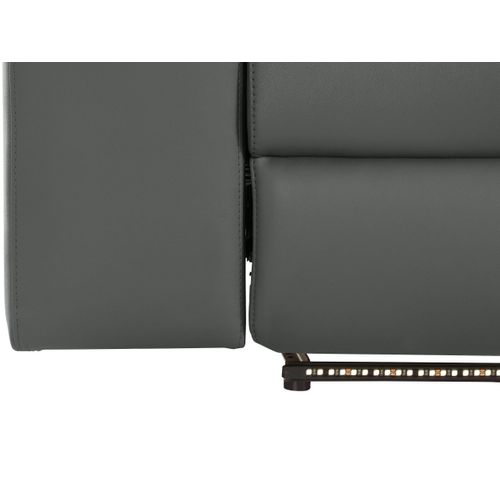 Rayland-chaiselong Canapé 3 Places Droit Manuel En Pu Gris