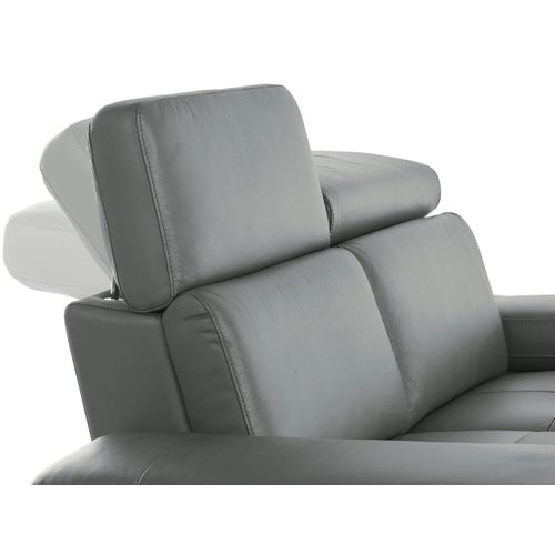 Rayland-chaiselong Canapé 3 Places Droit Manuel En Pu Gris