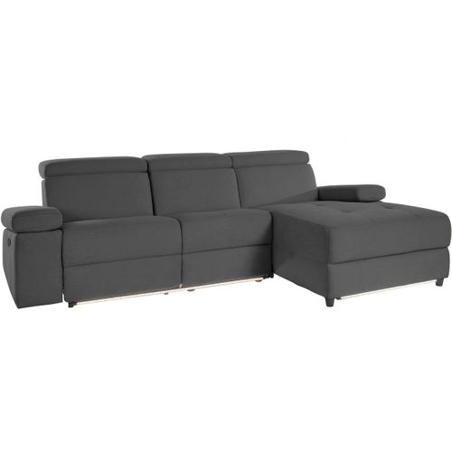 Rayland-chaiselong Canapé 3 Places Droit Manuel En Anthracite Soleil