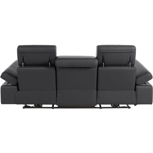 Rayland-canapé 3 Places Électrique En Cuir Noir/pu