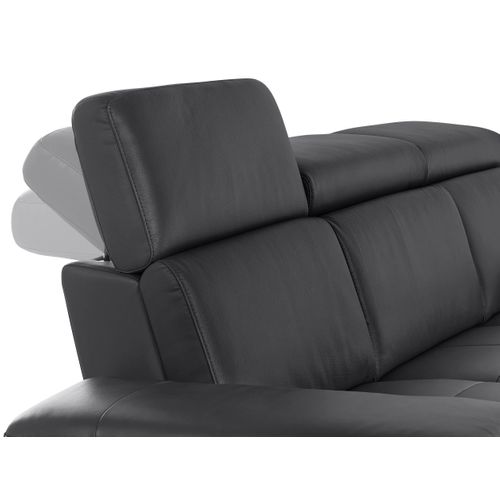 Rayland-canapé 3 Places Électrique En Cuir Noir/pu