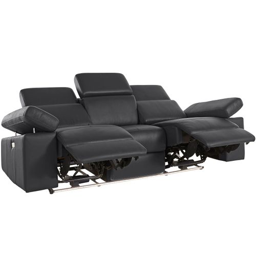 Rayland-canapé 3 Places Électrique En Pu Noir