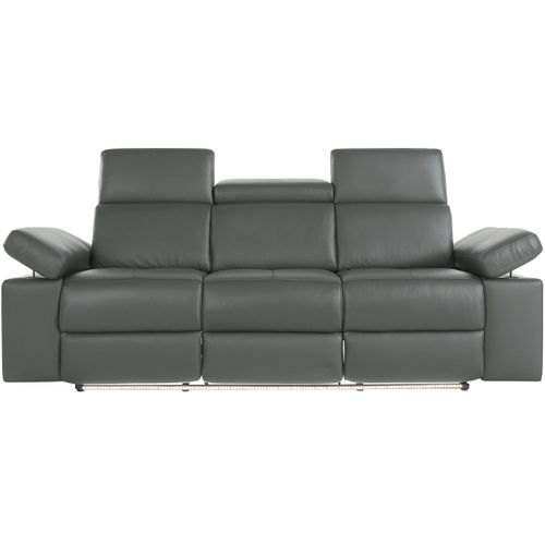 Rayland-canapé 3 Places Manuel Gris Cuir/pu