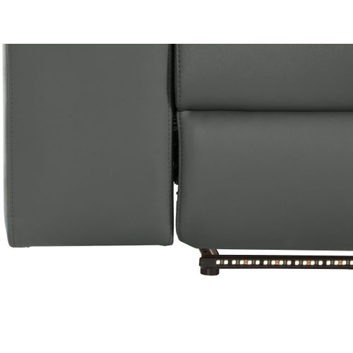 Rayland-canapé 3 Places Manuel Gris Cuir/pu