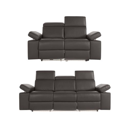 Rayland - Ensemble 2+3 Places Marron Canapé Électrique