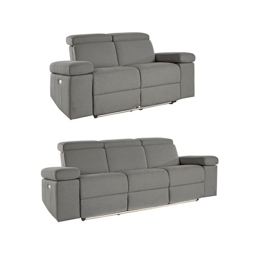 Rayland-set 2+3 Pers Gris Canapé Électrique