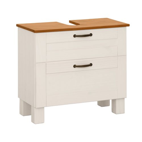 Alby-meuble Pour Évier 1 Tiroir 1 Abattant Blanc/miel