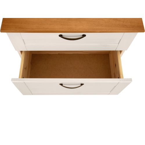 Alby-meuble Pour Évier 1 Tiroir 1 Abattant Blanc/miel