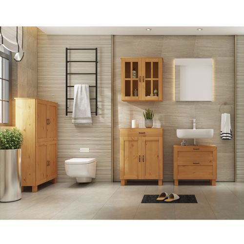 Alby-meuble Midi à Quatre Portes En Bois De Pin