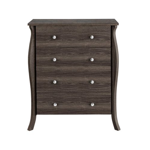 Ludwig-commode Avec 4 Tiroirs En Effet Chêne Gris