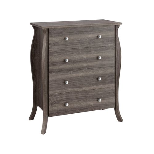 Ludwig-commode Avec 4 Tiroirs En Effet Chêne Gris
