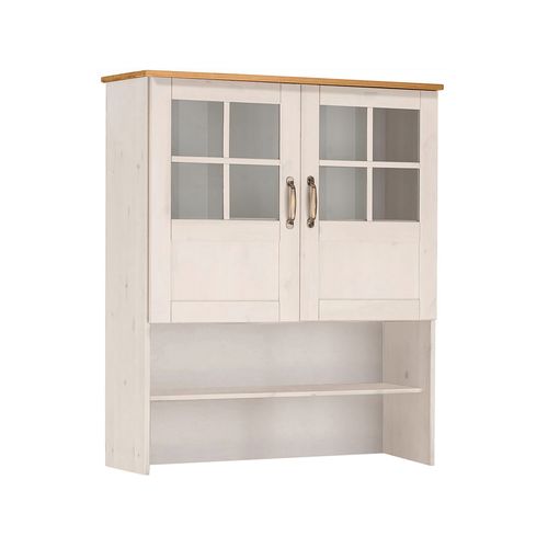 Alby-huche Avec 2 Portes En Verre Et 1 Étagère En Laque Blanc Pin