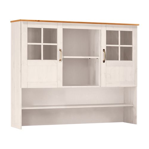 Alby-huche Avec 2 Portes En Verre Et 1+1 Étagères En Laque Blanc De Pin