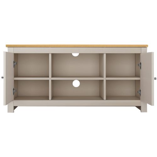Emerald - Meuble TV Avec 2 Portes En Aggloméré Chêne Et Crème
