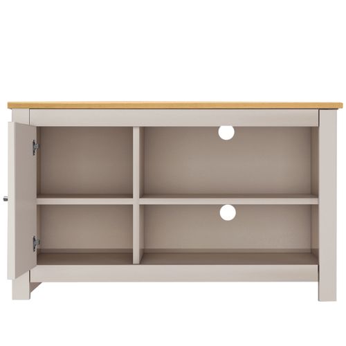 Emerald - Meuble TV Avec 1 Porte En Effet Chêne Crème