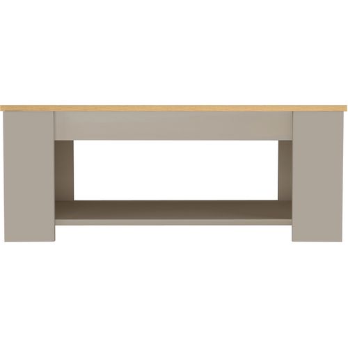 Emerald - Table Basse Avec 1 Étagère En Effet Chêne Crème