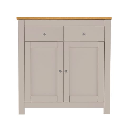 Emerald - Buffet Avec 2 Portes Et 2 Tiroirs En Effet Chêne Crème