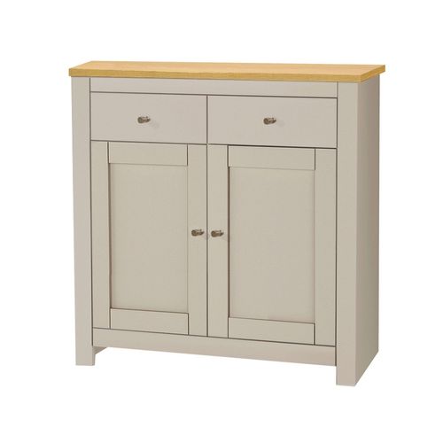 Emerald - Buffet Avec 2 Portes Et 2 Tiroirs En Effet Chêne Crème