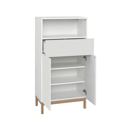 Mirza-armoire Avec 2 Portes Et 1 Tiroir En Panneau De Particules Blanc