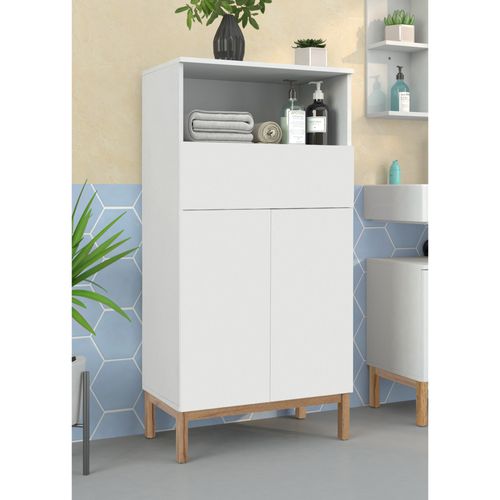 Mirza-armoire Avec 2 Portes Et 1 Tiroir En Panneau De Particules Blanc
