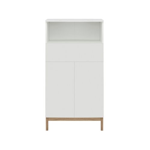 Mirza-armoire Avec 2 Portes Et 1 Tiroir En Panneau De Particules Blanc