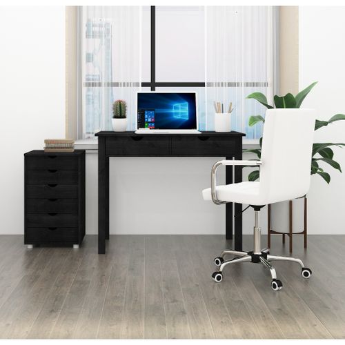 Gava-commode Avec 6 Tiroirs En Pin Noir