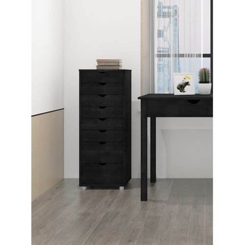 Gava-commode 8 Tiroirs Noir