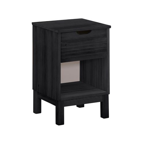 Post-table De Chevet Avec 1 Tiroir En Pin Noir
