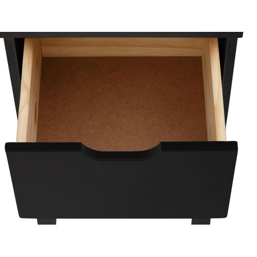 Post-table De Chevet Avec 1 Tiroir En Pin Noir