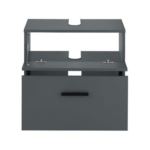 Malika-meuble Sous-évier 60 Cm 1 Abattant 1 Tiroir Anthracite