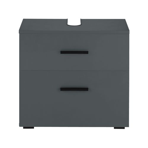 Malika-meuble Sous-évier 60 Cm 1 Abattant 1 Tiroir Anthracite