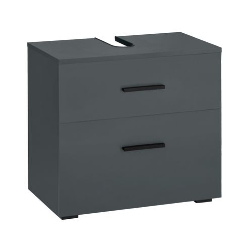 Malika-meuble Sous-évier 60 Cm 1 Abattant 1 Tiroir Anthracite