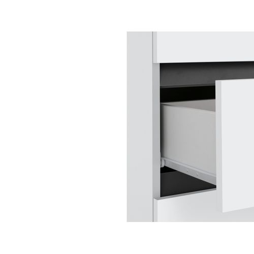 Wisla -colonne Midi Avec 2 Portes Et 1 Tiroir En Blanc