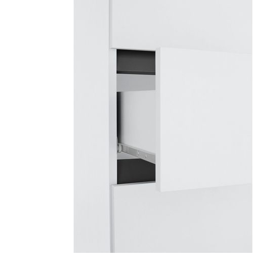 Wisla -colonne Haute Avec 1 Tiroir Et 2 Portes En Aggloméré Blanc