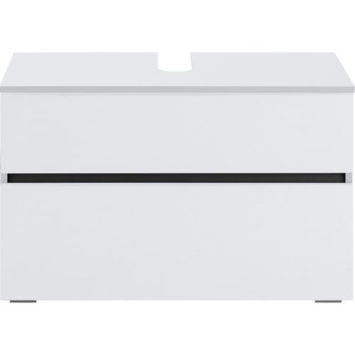 Wisla -meuble Sous Vasque Avec 1 Tiroir + 1 Rabat En Aggloméré Blanc 80 Cm