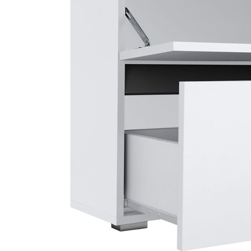 Wisla -meuble Sous Vasque Avec 1 Tiroir + 1 Rabat En Aggloméré Blanc 80 Cm