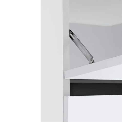 Wisla -meuble Sous Vasque Avec 1 Tiroir + 1 Rabat En Aggloméré Blanc 80 Cm